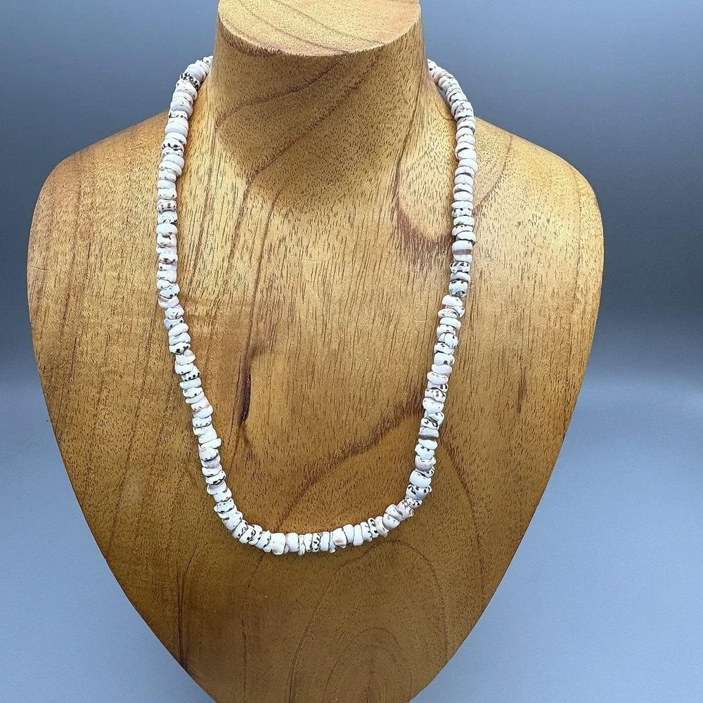 Authentic Hawaiian Puka Shell Necklace Tiger Cone Shells Hawaii Surfer 18
